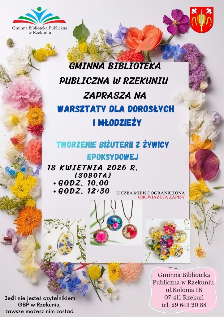 Warsztaty z robienia biżuterii w Gminnej Bibliotece Publicznej w Rzekuniu. Kiedy?