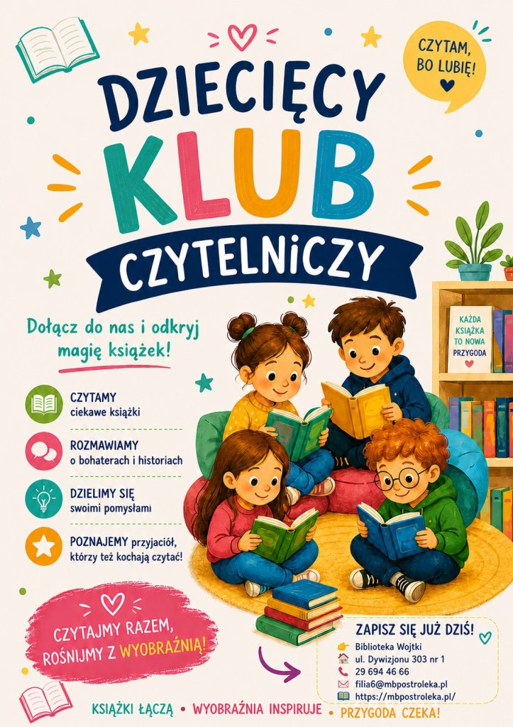 Dziecięcy Klub Czytelniczy w Ostrołęce. Ruszają spotkania dla dzieci