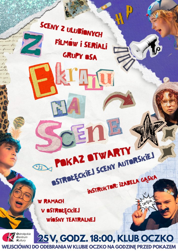 „Z ekranu na scenę”, czyli filmowe hity w Klubie Oczko w wykonaniu Ostrołęckiej Sceny Autorskiej! Sprawdź kiedy