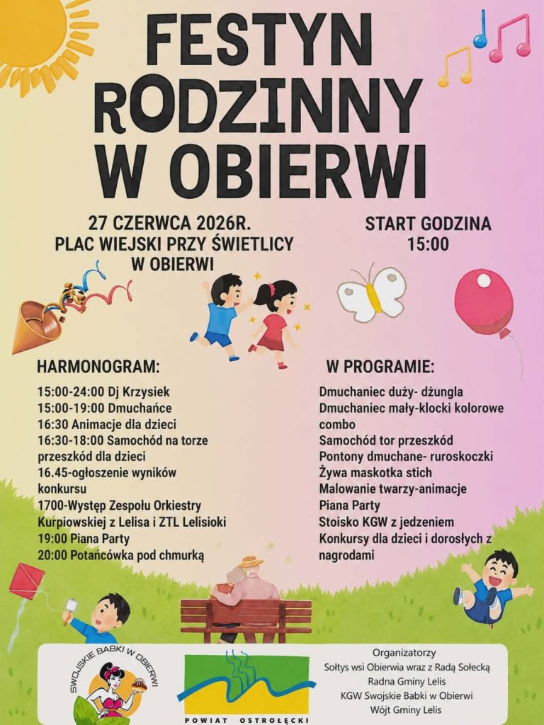 Festyn Rodzinny w Obierwi już pod koniec czerwca. Szykuje się masa atrakcji!