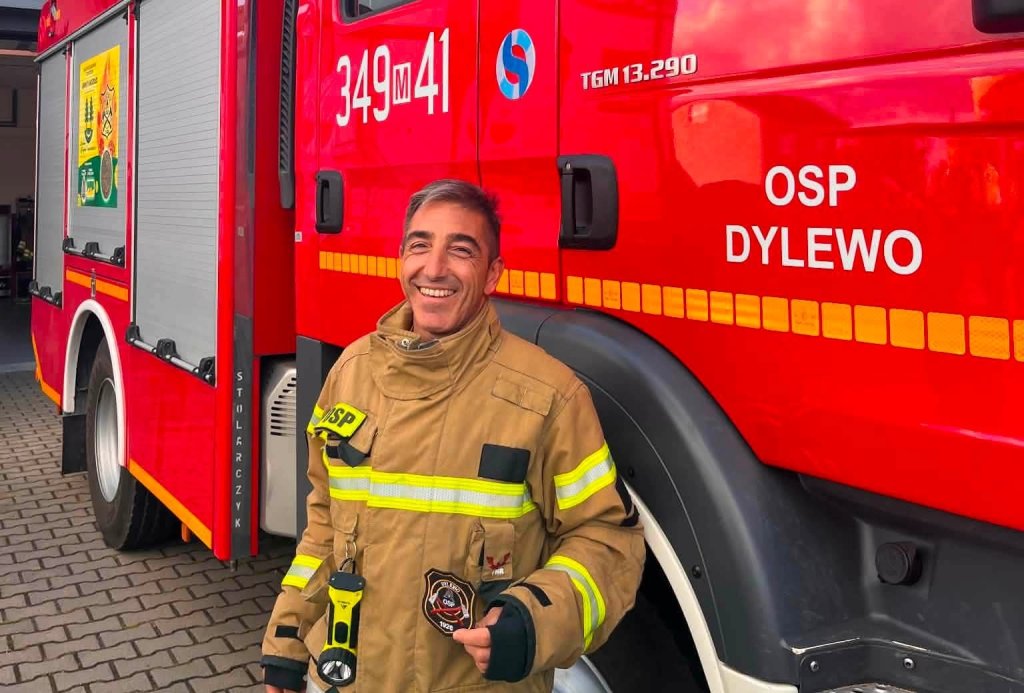 Niecodzienny gość w OSP Dylewo. Sergio też gasi pożary