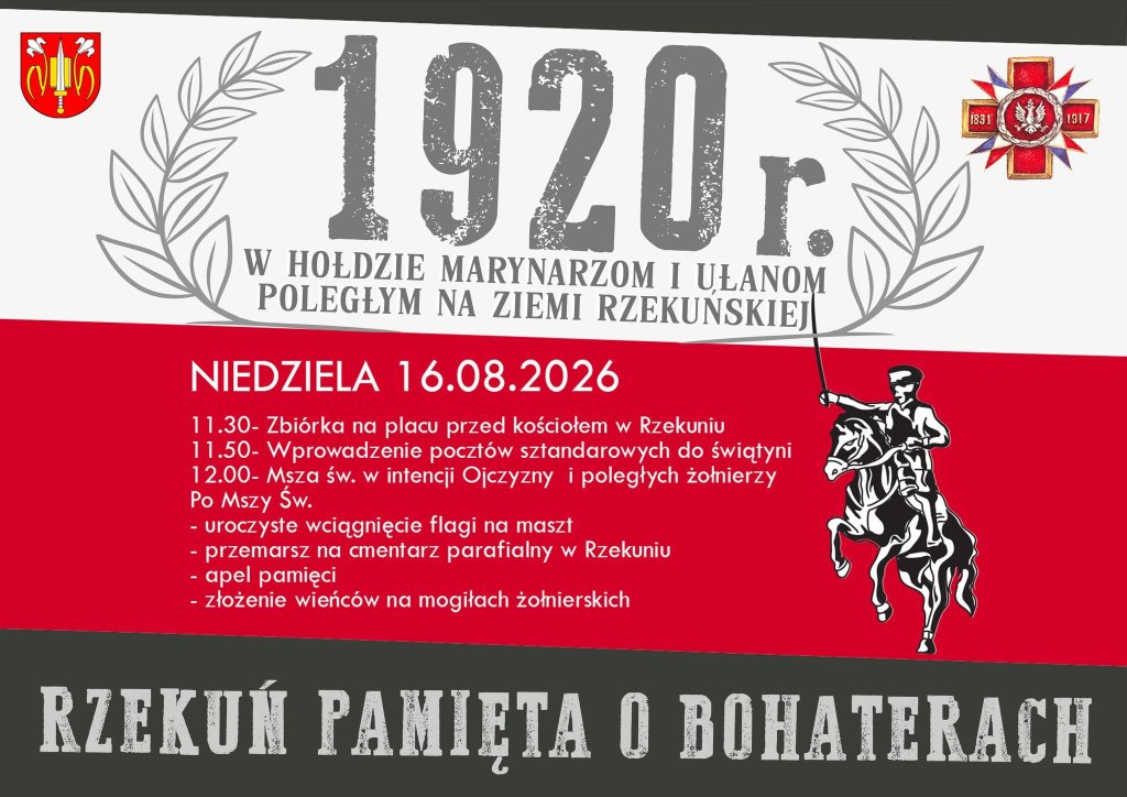 Niedzielne obchody w Rzekuniu. Oddadzą hołd marynarzom i ułanom poległym w 1920 roku