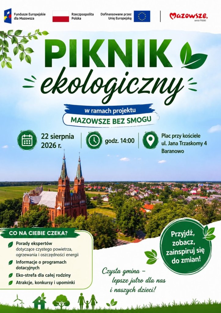 Ekologiczny piknik w Baranowie. Okazja do wspólnej zabawy i rozmów o środowisku!