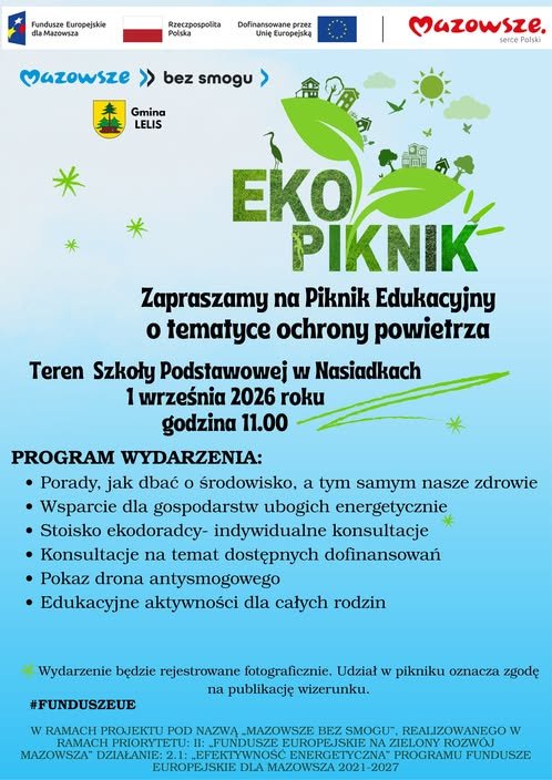 Eko Piknik przy szkole w Nasiadkach. Sprawdź, co w programie!