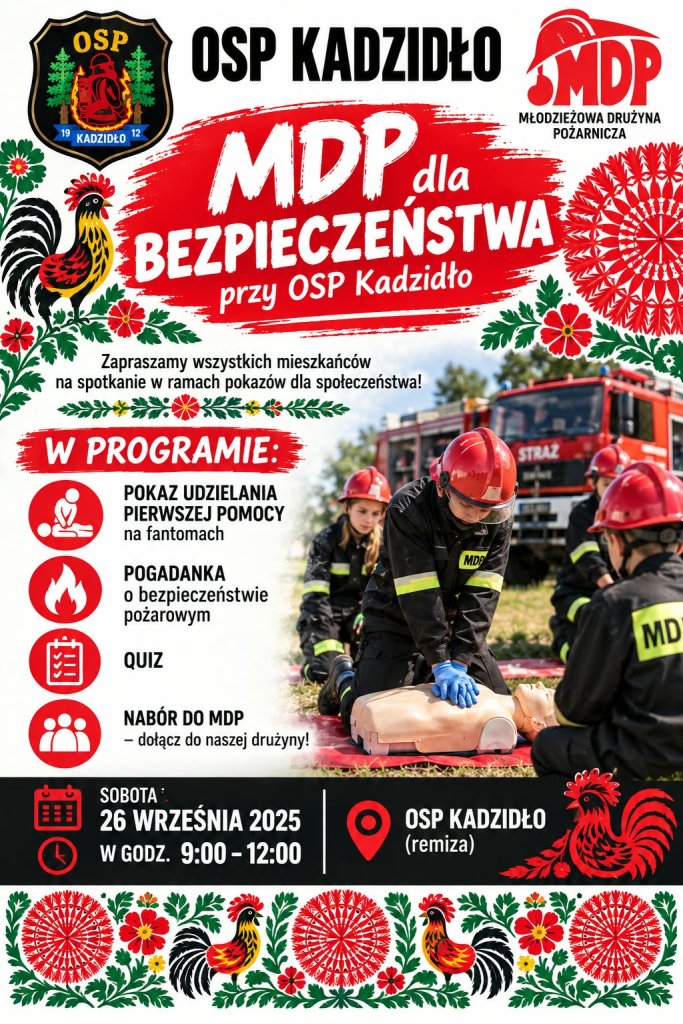 Młodzi strażacy pokażą, jak ratować życie. „MDP dla bezpieczeństwa” w Kadzidle