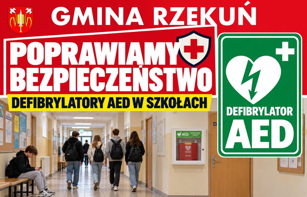 Mogą uratować życie! Siedem takich urządzeń trafi do szkół w gminie Rzekuń