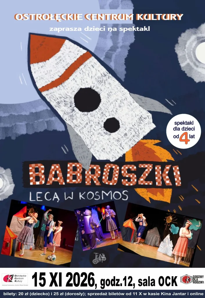 „Babroszki lecą w kosmos”. Spektakl dla dzieci w Ostrołęckim Centrum Kultury