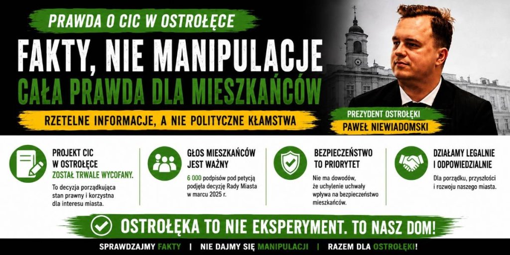 OŚWIADCZENIE PREZYDENTA MIASTA OSTROŁĘKI