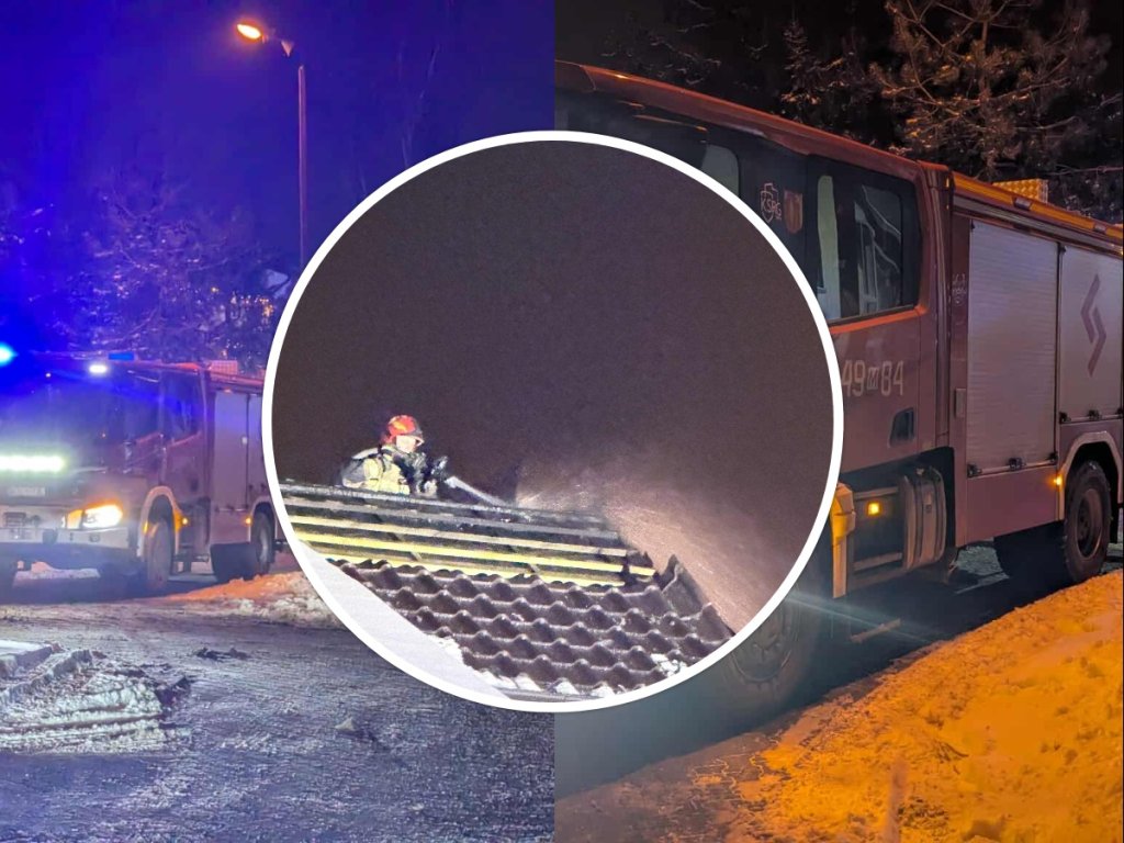 Trudna akcja strażaków w mroźny wieczór. Paliło się przy Fiołkowej [ZDJĘCIA]