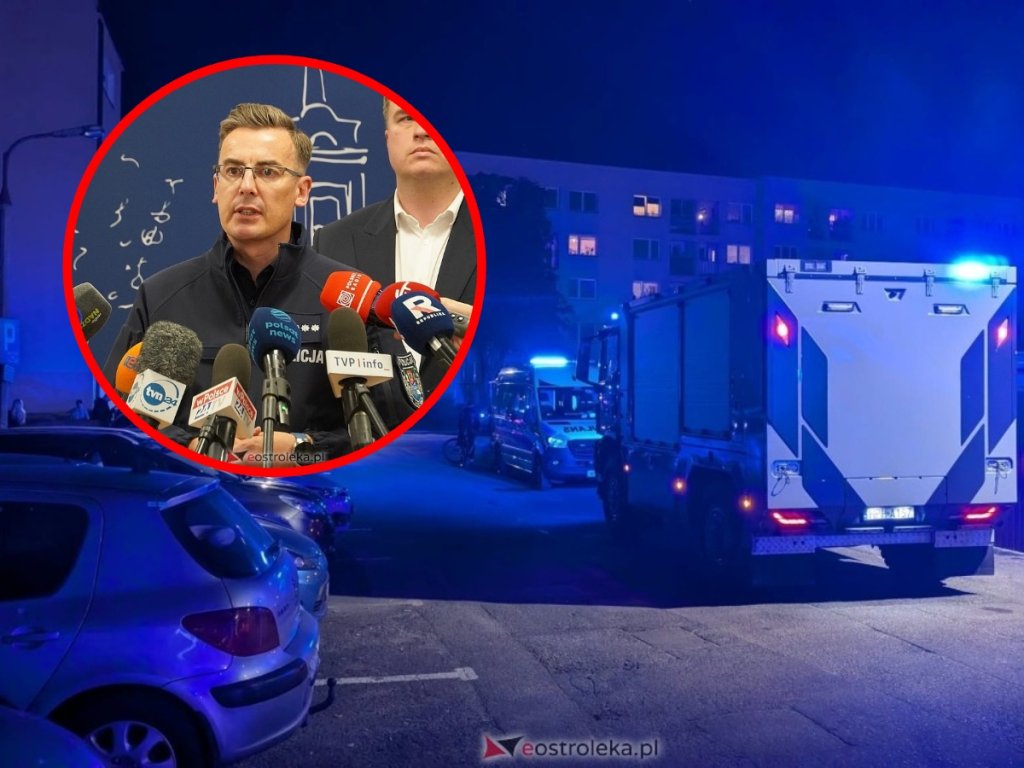Niebezpieczne substancje w bloku w Ostrołęce. Policja o ewakuacji podczas przeszukania po ataku w szkole
