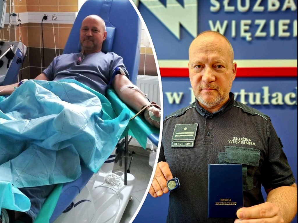 Funkcjonariusz z Przytuł Starych oddał szpik i uratował życie. "Postawa godna naśladowania"