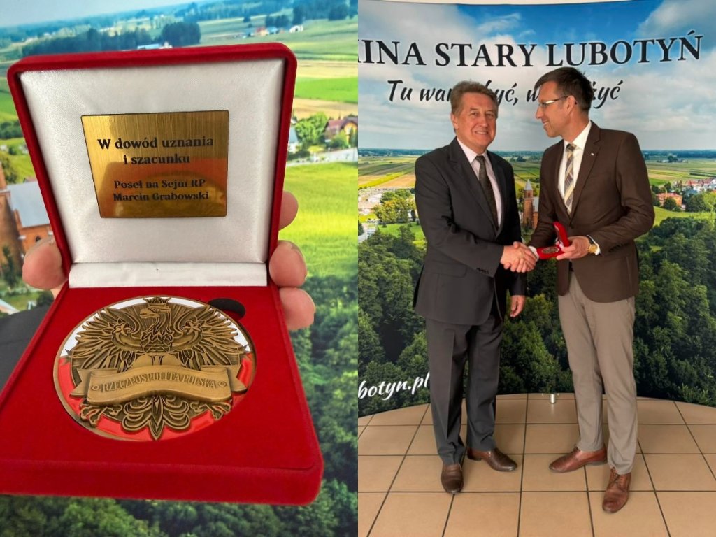 Poseł Marcin Grabowski uhonorował kolejnego wójta. Medal sejmowy za 24 lata pracy
