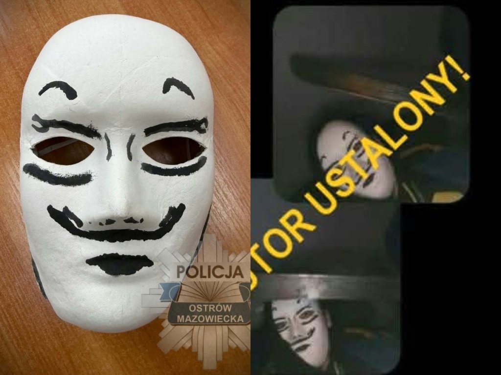 Zdjęcie w masce i niepokojące wiadomości. Policja zajęła się 15-latkiem