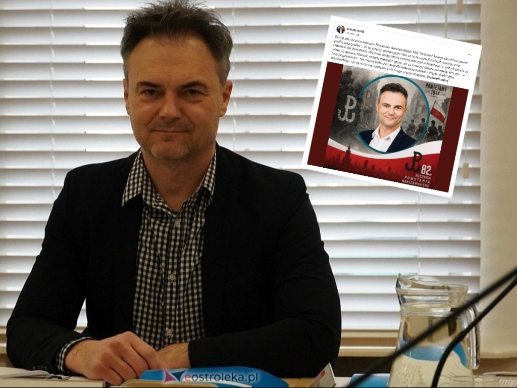 Radny z własnym zdjęciem na grafice o Powstaniu Warszawskim. Były prezydent oburzony