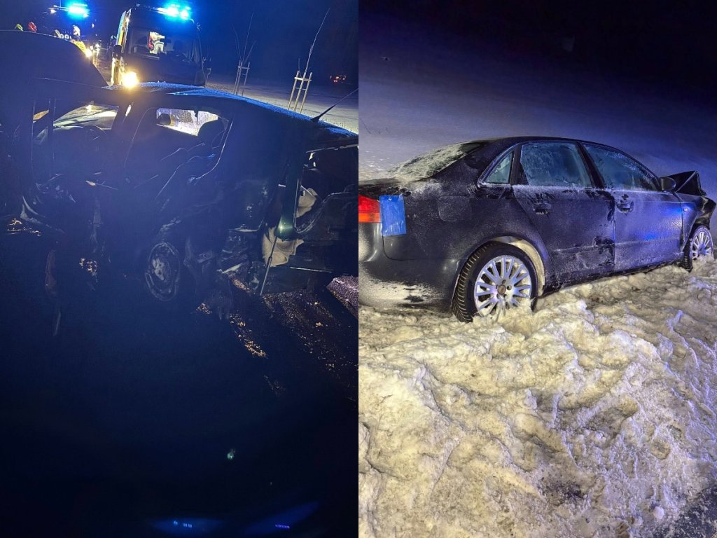 Wypadek w Myszyńcu Starym. Zderzenie dwóch aut na drodze krajowej