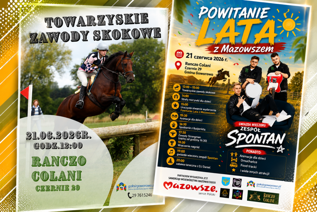 "Powitanie lata z Mazowszem" na Ranczu Colani. W programie zawody skokowe i koncert!