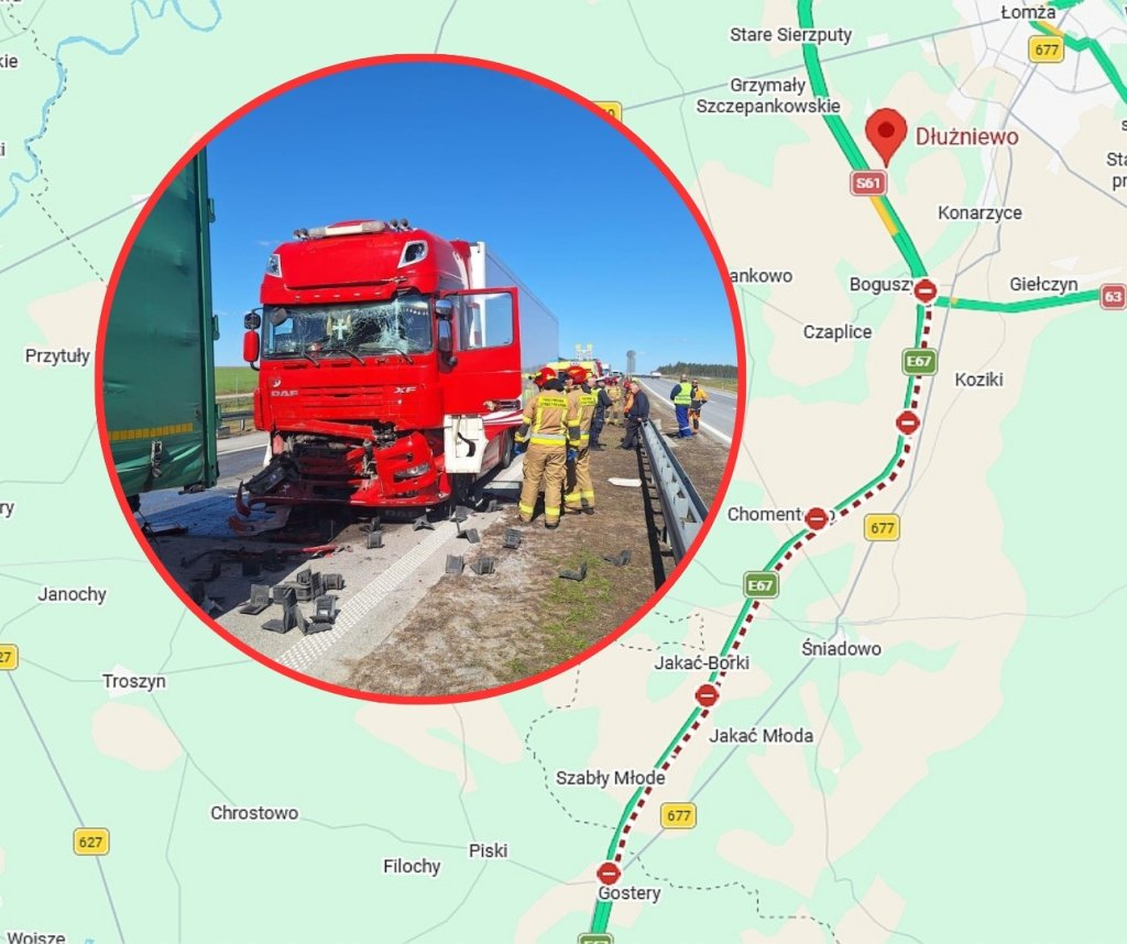 Czarna seria na S61: Kolejny odcinek trasy zablokowany po groźnym wypadku!