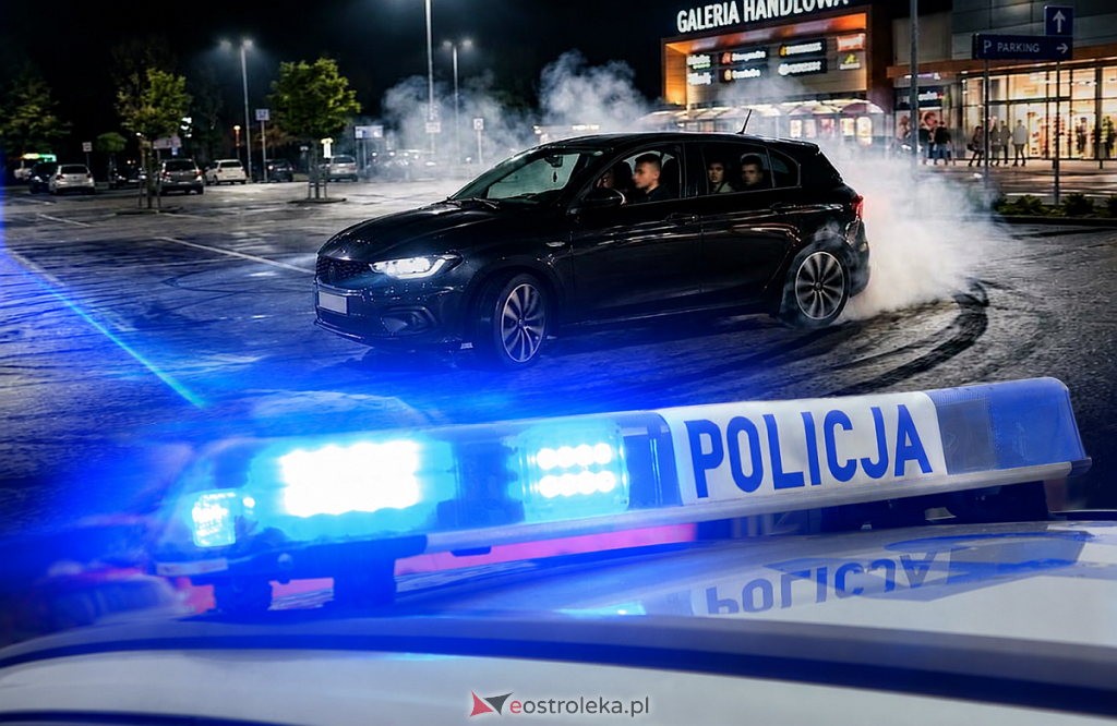 Popisy kierowcy BMW w Ostrołęce. Parking pod galerią zamienił w tor do driftu!