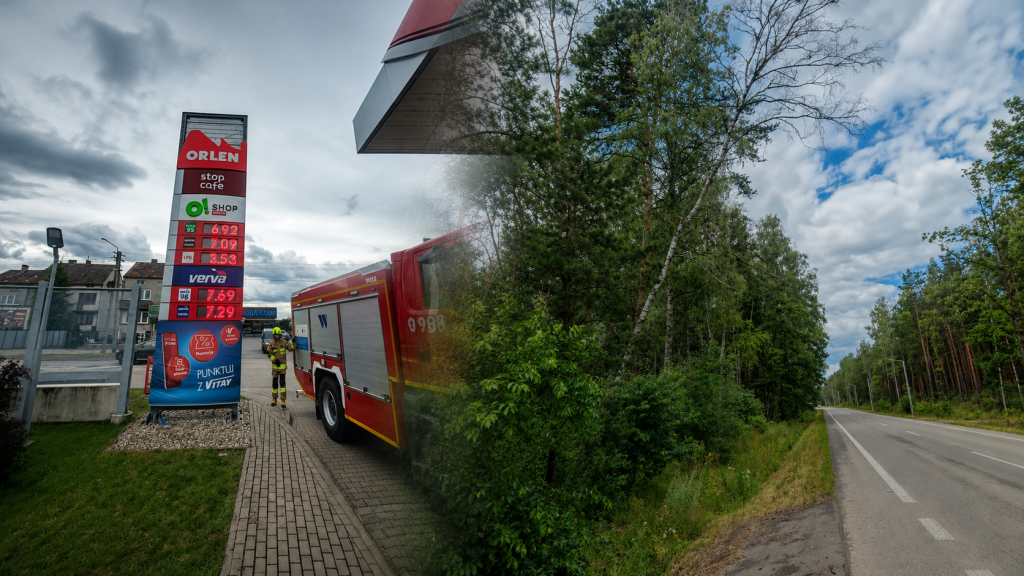 Pracowita doba strażaków. Usuwali powalone drzewa i zabezpieczali stację paliw