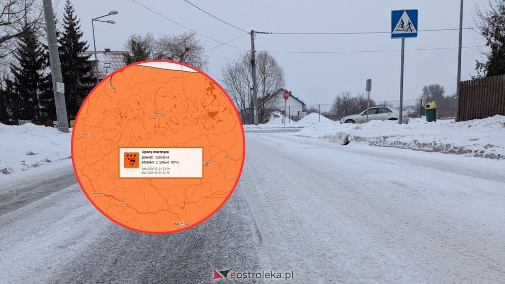 Mróz trochę odpuszcza, ale idzie gorsze. Pomarańczowy alert dla Ostrołęki i okolic!