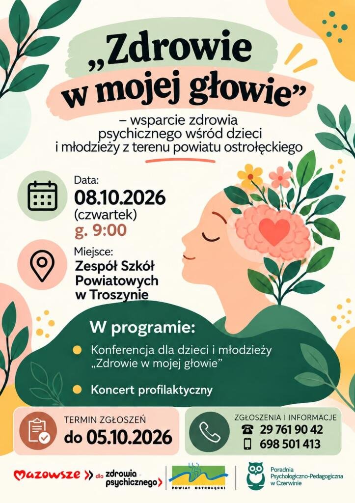„Zdrowie w mojej głowie”. Bezpłatne spotkania dla rodziców, uczniów oraz nauczycieli