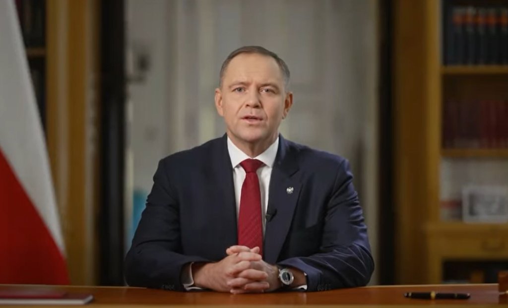 kadr z nagrania prezydenta Karola Nawrockiego
