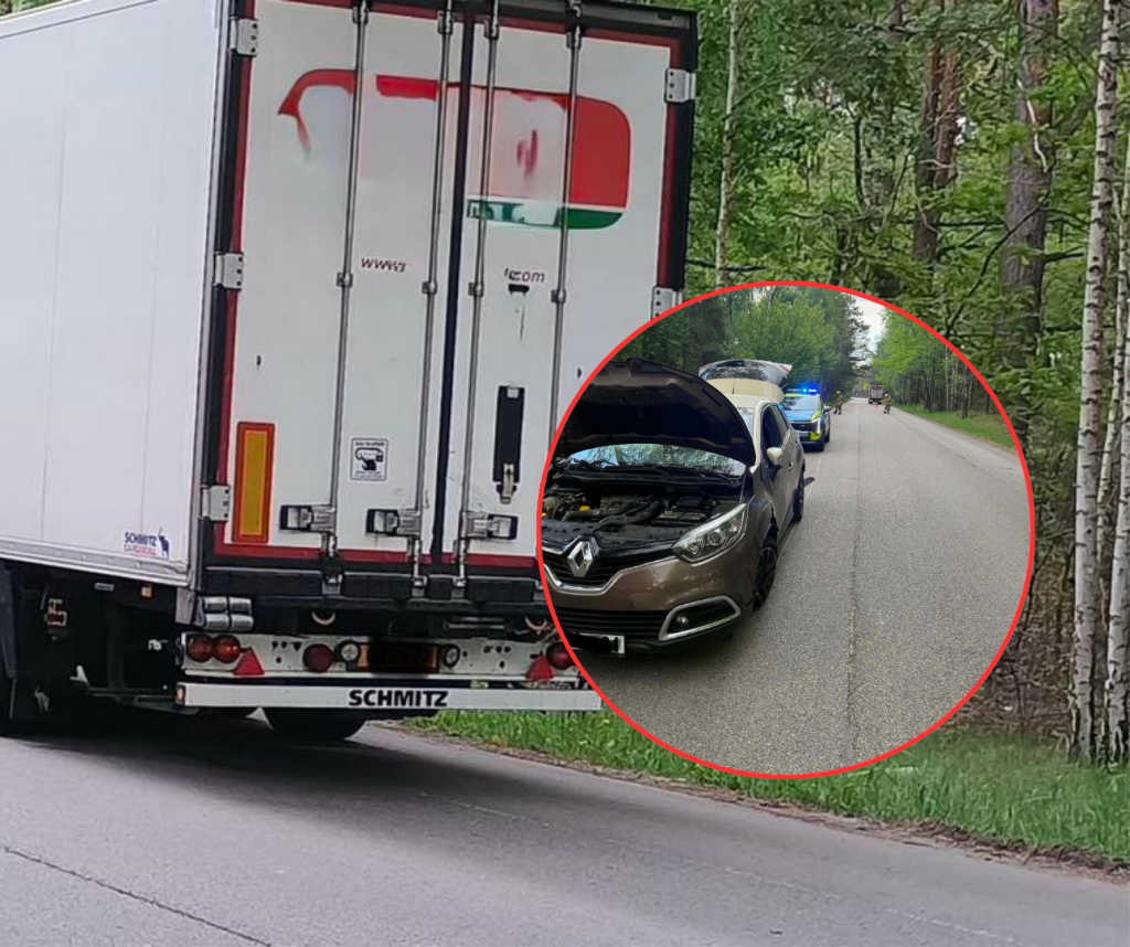 Zderzenie osobówki z ciężarówką. Na miejscu strażacy i policja [ZDJĘCIA]