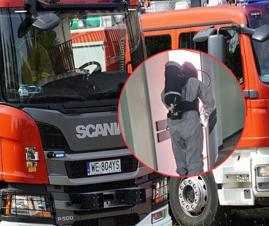 Kwas masłowy rozlany w lokalu z automatami. Do akcji ruszyli chemicy z Ostrołęki