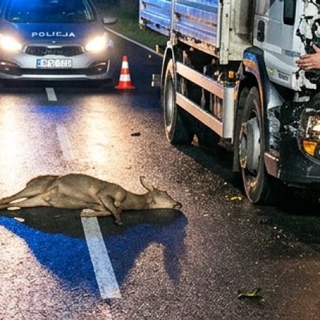 Podwójne uderzenie na trasie. Sarna doprowadziła do dwóch zdarzeń