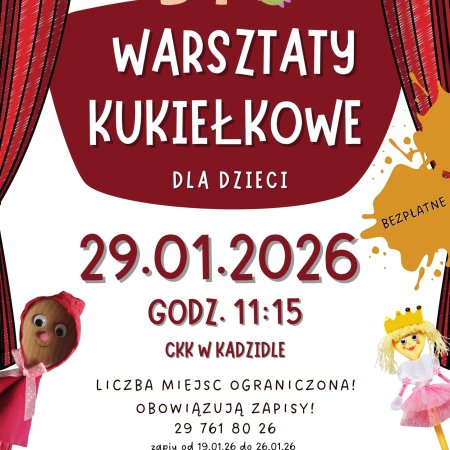 Warsztaty kukiełkowe dla dzieci w Kadzidle. Kiedy?