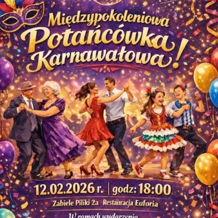 Międzypokoleniowa potańcówka karnawałowa w Zabielu Pilikach już jutro! 