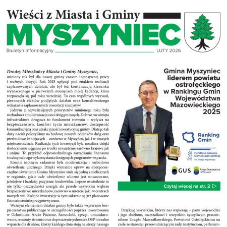 Pierwsze wydanie Biuletynu Informacyjnego „Wieści z Miasta i Gminy Myszyniec”