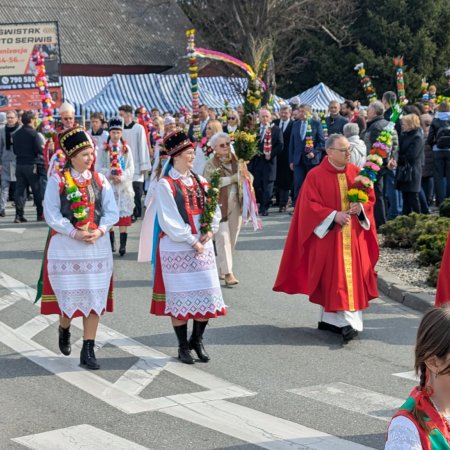 Niedziela Palmowa 2026 w Łysych. Tłumy, barwne palmy i żywa kurpiowska tradycja [WIDEO, ZDJĘCIA]