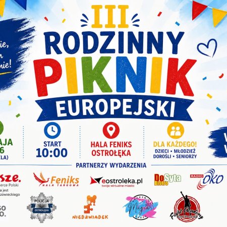 III Rodzinny Piknik Europejski w Ostrołęce. Wielka zabawa na parkingu Hali Feniks!