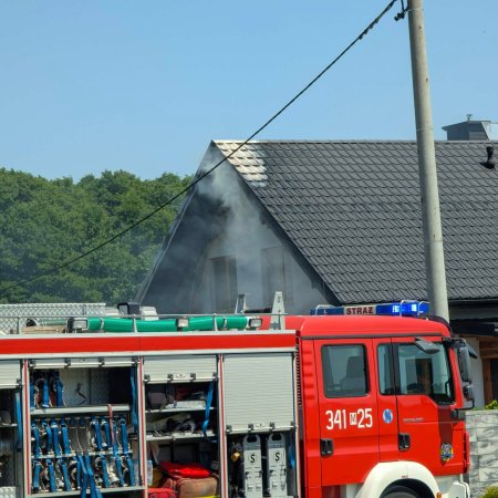 Akcja służb w Rzekuniu. Palił się dom jednorodzinny [WIDEO, ZDJĘCIA]