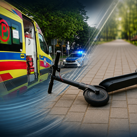 Groźne zdarzenia z hulajnogami elektrycznymi w Ostrołęce. Nastolatek trafił do szpitala!