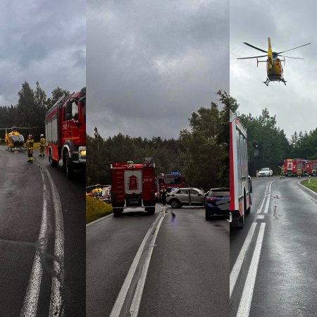 Groźny wypadek na DK 53. Śmigłowiec LPR zabrał ranną kobietę [ZDJĘCIA]