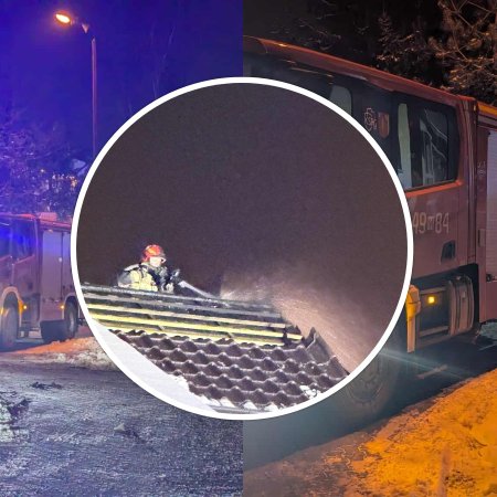 Trudna akcja strażaków w mroźny wieczór. Paliło się przy Fiołkowej [ZDJĘCIA]