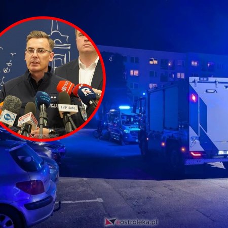Niebezpieczne substancje w bloku w Ostrołęce. Policja o ewakuacji podczas przeszukania po ataku w szkole