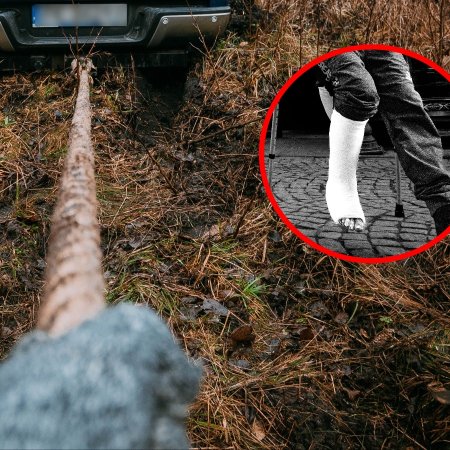 Człowiek przywiązany do auta i ciągnięty po drodze! Szokująca sprawa w gminie Myszyniec