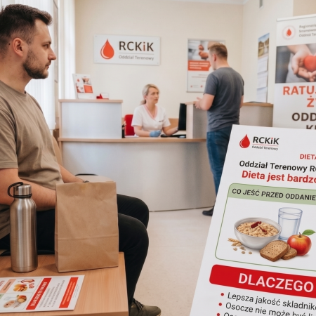 Oddajesz krew? RCKiK w Ostrołęce przypomina zadbaj o to, co masz na talerzu!