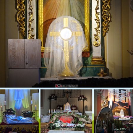 Ostrołęckie kościoły w Wielką Sobotę. Zobacz najpiękniejsze Groby Pańskie w naszym mieście [WIDEO, ZDJĘCIA]