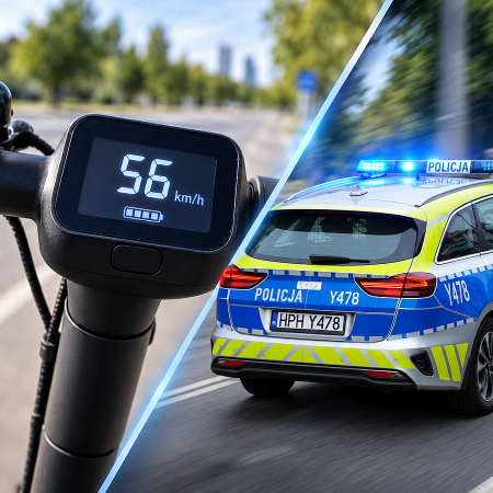 14-latek uciekał przed policją na hulajnodze. Na liczniku aż 56 km/h!