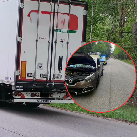 Zderzenie osobówki z ciężarówką. Na miejscu strażacy i policja [ZDJĘCIA]