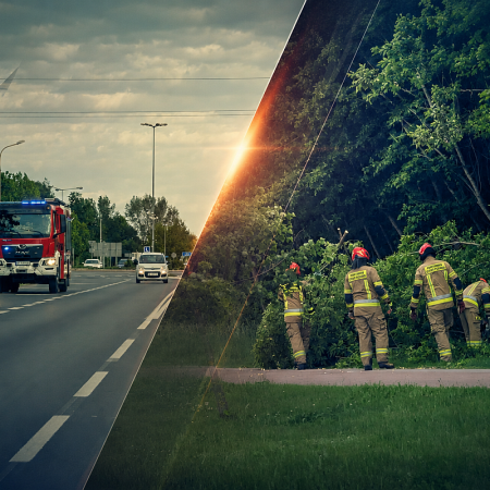 Strażacy interweniowali przy rondzie Honorowych Dawców Krwi. Spacerowicze zauważyli zagrożenie i wezwali pomoc [ZDJĘCIA]