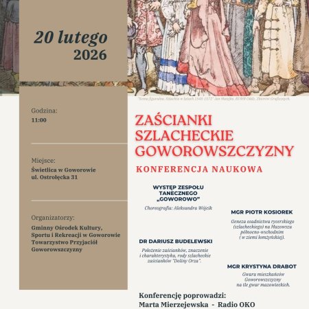 Konferencja naukowa o zaściankach szlacheckich w Goworowie