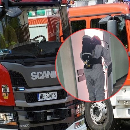 Kwas masłowy rozlany w lokalu z automatami. Do akcji ruszyli chemicy z Ostrołęki