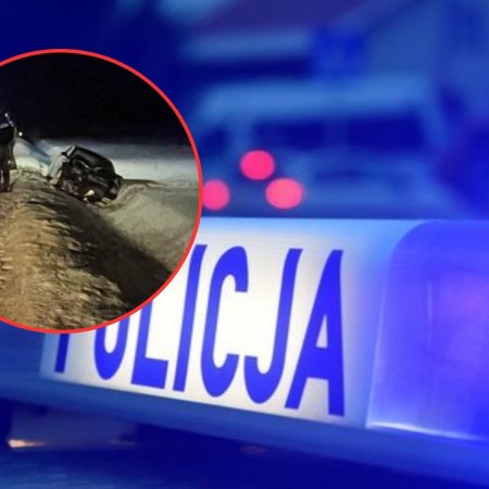 Pijacki rajd zakończony w rowie! 47-latek zakleszczony w rozbitym audi na rondzie w Ostrołęce