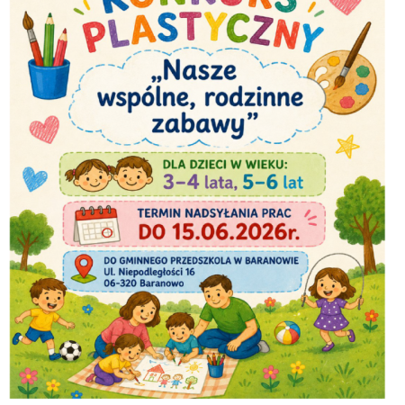 „Nasze wspólne, rodzinne zabawy”. Ruszył powiatowy konkurs plastyczny dla przedszkolaków!