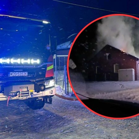 Pożar świetlicy wiejskiej w Ratajach. Na miejscu wiele jednostek straży [WIDEO, ZDJĘCIA]